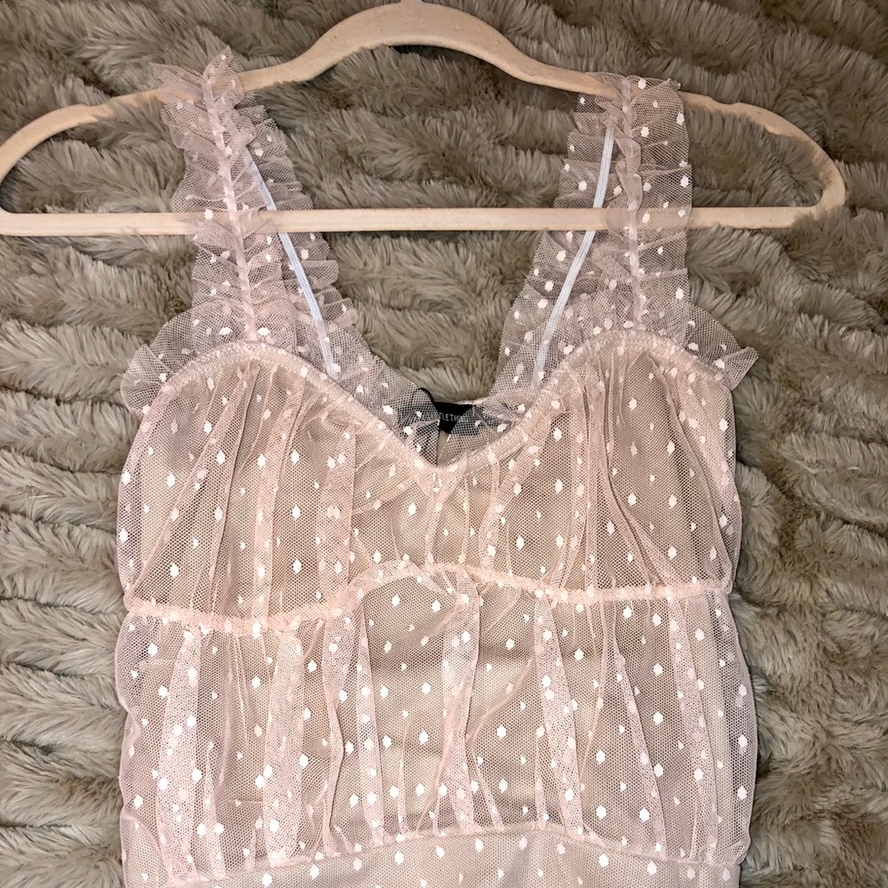 PrettyLittleThing Babydoll Mesh Frill Bodysuit